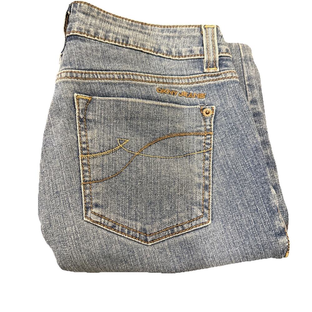 DKNY Soho Jean-Womens Blue Medium Wash Denim Jeans-Bootcut-Size 6S/C - Picture 15 of 16